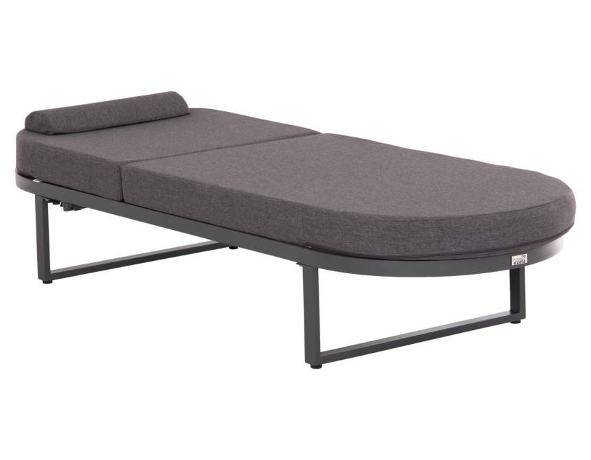 ΕΠΑΓΓΕΛΜATIKH ΞΑΠΛΩΣΤΡΑ MALLOW HM10715.03 ΣΚΟΥΡΟ ΓΚΡΙ ΑΛΟΥΜΙΝΙΟ & ΜΑΞΙΛΑΡΙ 198x71x103Υεκ