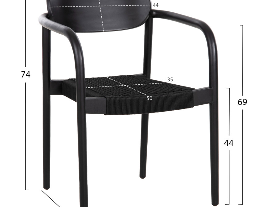 ΣΕΤ ΤΡΑΠΕΖΑΡΙΑΣ 5ΤΜΧ OSLO HM21075.01 ΣΤΡΟΓΓΥΛΟ ΤΡΑΠΕΖΙ Φ120εκ. & 4 ΚΑΡΕΚΛΕΣ-ΜΑΥΡΟ