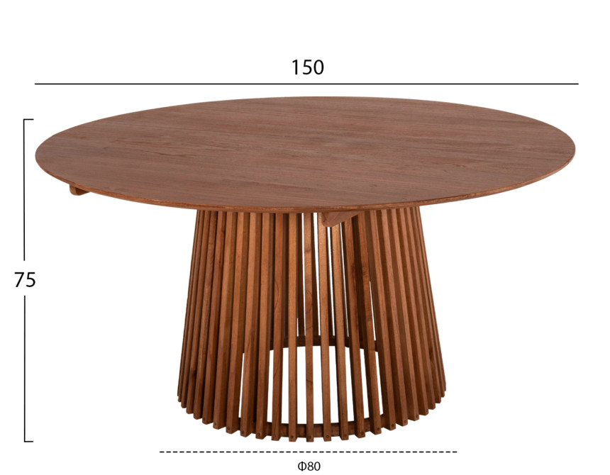 ΣΕΤ ΤΡΑΠΕΖΑΡΙΑΣ 5ΤΜΧ FARLEY HM21076.02 ΣΤΡΟΓΓΥΛΟ ΤΡΑΠΕΖΙ Φ150εκ. & 4 ΚΑΡΕΚΛΕΣ