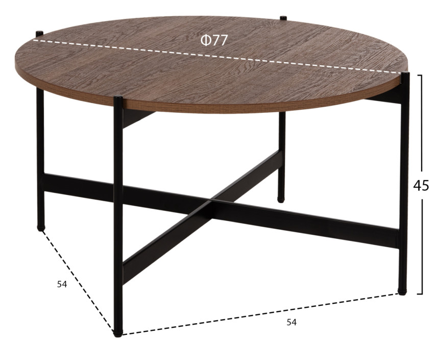 ΣΕΤ 2ΤΜΧ ΤΡΑΠΕΖΙΑ ΣΑΛΟΝΙΟΥ RONDA HM21089.03 MDF ΣΕ ΚΑΡΥΔΙ ΧΡΩΜΑ Φ80εκ & Φ50εκ