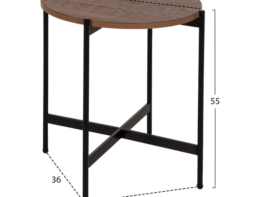 ΣΕΤ 2ΤΜΧ ΤΡΑΠΕΖΙΑ ΣΑΛΟΝΙΟΥ RONDA HM21089.03 MDF ΣΕ ΚΑΡΥΔΙ ΧΡΩΜΑ Φ80εκ & Φ50εκ