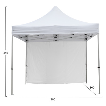 GAZEBO ΕΠΑΓΓΕΛΜΑΤΙΚΟ ΜΕ ΠΛΑΙΝΟ ΠΑΝΙ ΣΚΙΑΣΗΣ CRESSEN HM21097 ΠΤΥΣΣΟΜΕΝΟ ΑΛΟΥΜΙΝΙΟΥ 3x3x3,4Yμ