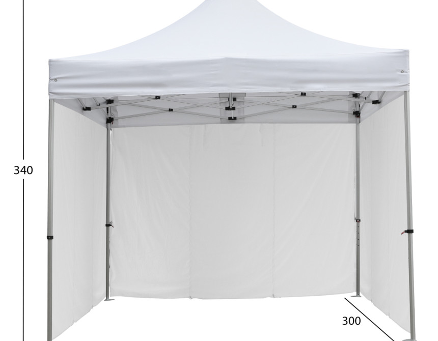 GAZEBO ΕΠΑΓΓΕΛΜΑΤΙΚΟ ΜΕ 3 ΠΛΑΙΝΑ ΠΑΝΙΑ ΣΚΙΑΣΗΣ CRESSEN HM21097.01 ΠΤΥΣΣΟΜΕΝΟ ΑΛΟΥΜΙΝΙΟΥ 3x3x3,4Yεκ