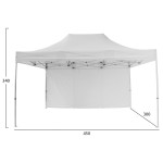 GAZEBO ΜΕ ΠΛΑΙΝΟ ΠΑΝΙ ΣΚΙΑΣΗΣ CRESSEN HM21098 ΠΤΥΣΣΟΜΕΝΟ ΑΛΟΥΜΙΝΙΟΥ 3x4,5x3,4Yμ