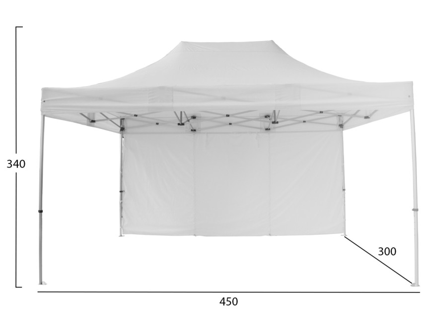 GAZEBO ΜΕ ΠΛΑΙΝΟ ΠΑΝΙ ΣΚΙΑΣΗΣ CRESSEN HM21098 ΠΤΥΣΣΟΜΕΝΟ ΑΛΟΥΜΙΝΙΟΥ 3x4,5x3,4Yμ