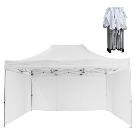 GAZEBO ΜΕ 3 ΠΛΑΙΝΑ ΠΑΝΙΑ ΣΚΙΑΣΗΣ CRESSEN HM21098.01 ΠΤΥΣΣΟΜΕΝΟ ΑΛΟΥΜΙΝΙΟΥ 3x4,5x3,4Yμ