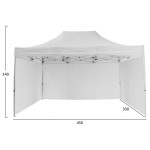GAZEBO ΜΕ 3 ΠΛΑΙΝΑ ΠΑΝΙΑ ΣΚΙΑΣΗΣ CRESSEN HM21098.01 ΠΤΥΣΣΟΜΕΝΟ ΑΛΟΥΜΙΝΙΟΥ 3x4,5x3,4Yμ