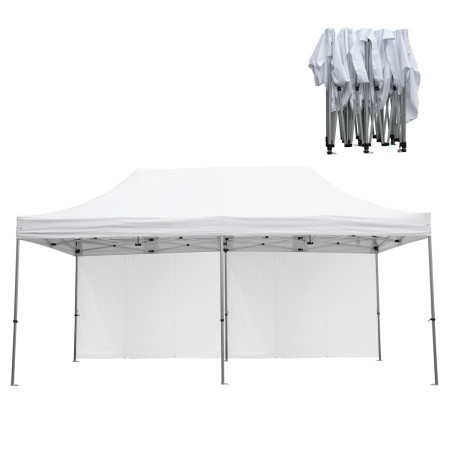 GAZEBO ΜΕ ΠΛΑΙΝΑ ΠΑΝΙΑ ΣΚΙΑΣΗΣ CRESSEN HM21099 ΠΤΥΣΣΟΜΕΝΟ ΑΛΟΥΜΙΝΙΟΥ 3x6x3,4Yμ