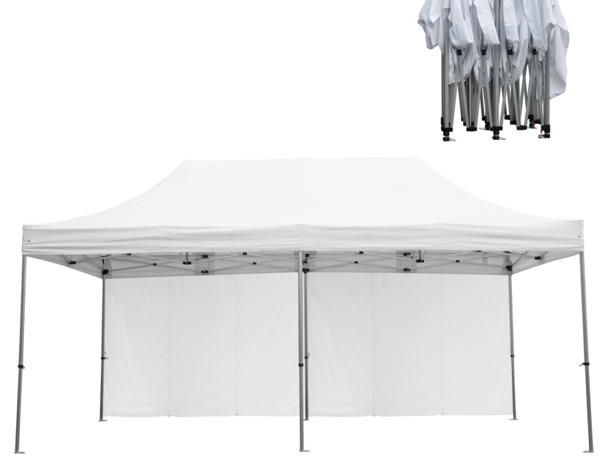 GAZEBO ΜΕ ΠΛΑΙΝΑ ΠΑΝΙΑ ΣΚΙΑΣΗΣ CRESSEN HM21099 ΠΤΥΣΣΟΜΕΝΟ ΑΛΟΥΜΙΝΙΟΥ 3x6x3,4Yμ