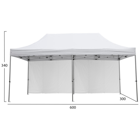 GAZEBO ΜΕ ΠΛΑΙΝΑ ΠΑΝΙΑ ΣΚΙΑΣΗΣ CRESSEN HM21099 ΠΤΥΣΣΟΜΕΝΟ ΑΛΟΥΜΙΝΙΟΥ 3x6x3,4Yμ