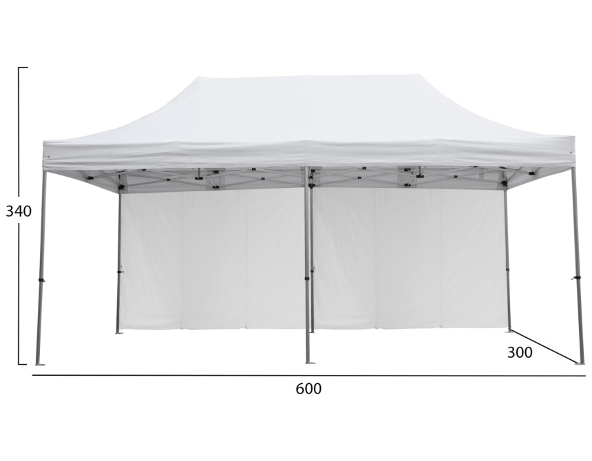GAZEBO ΜΕ ΠΛΑΙΝΑ ΠΑΝΙΑ ΣΚΙΑΣΗΣ CRESSEN HM21099 ΠΤΥΣΣΟΜΕΝΟ ΑΛΟΥΜΙΝΙΟΥ 3x6x3,4Yμ