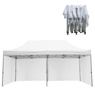 GAZEBO ΜΕ 4 ΠΛΑΙΝΑ ΠΑΝΙΑ ΣΚΙΑΣΗΣ CRESSEN HM21099.01 ΠΤΥΣΣΟΜΕΝΟ ΑΛΟΥΜΙΝΙΟΥ 3x6x3,4Yμ