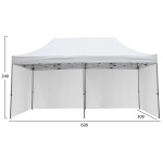 GAZEBO ΜΕ 4 ΠΛΑΙΝΑ ΠΑΝΙΑ ΣΚΙΑΣΗΣ CRESSEN HM21099.01 ΠΤΥΣΣΟΜΕΝΟ ΑΛΟΥΜΙΝΙΟΥ 3x6x3,4Yμ
