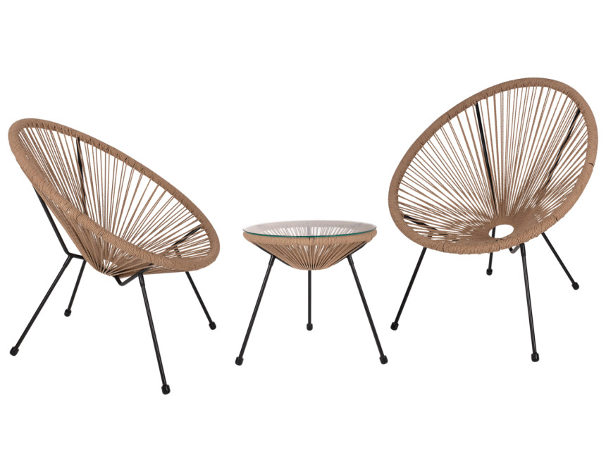 ΣΕΤ ΕΞΩΤΕΡΙΚΟΥ ΧΩΡΟΥ 3ΤΜΧ ACAPULCO HM21100 TWISTED WICKER-ΜΕΤΑΛΛΟ