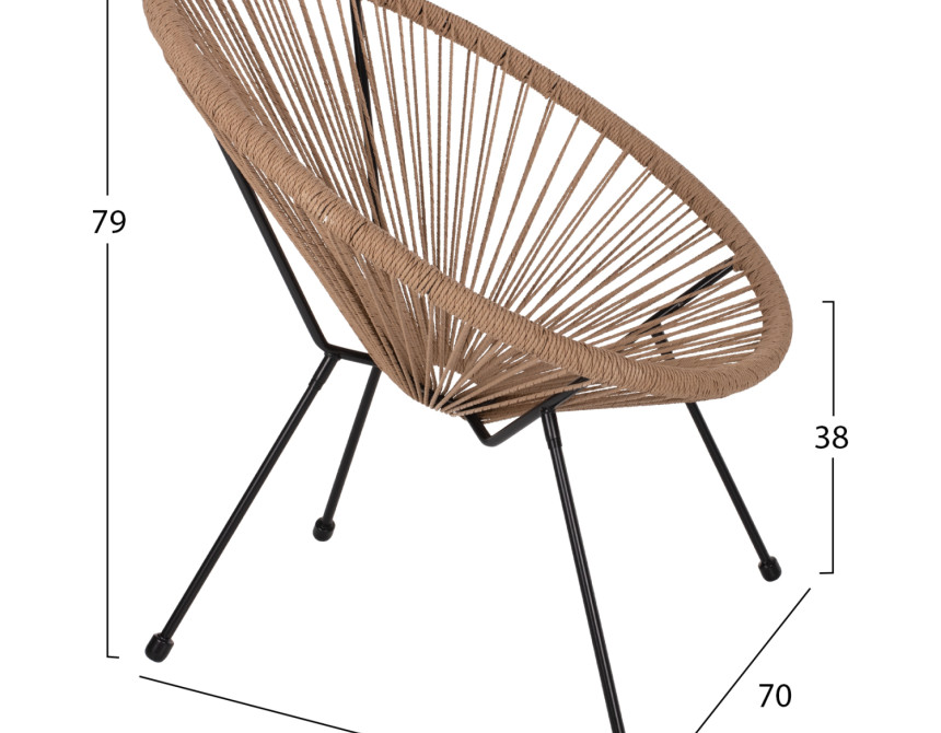 ΣΕΤ ΕΞΩΤΕΡΙΚΟΥ ΧΩΡΟΥ 3ΤΜΧ ACAPULCO HM21100 TWISTED WICKER-ΜΕΤΑΛΛΟ