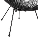 ΣΕΤ ΕΞΩΤΕΡΙΚΟΥ ΧΩΡΟΥ 3ΤΜΧ ACAPULCO HM21101 TWISTED WICKER-ΜΕΤΑΛΛΟ ΣΕ ΜΑΥΡΟ