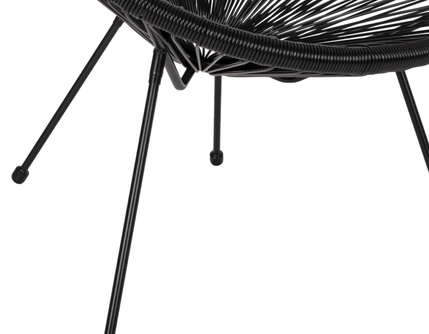 ΣΕΤ ΕΞΩΤΕΡΙΚΟΥ ΧΩΡΟΥ 3ΤΜΧ ACAPULCO HM21101 TWISTED WICKER-ΜΕΤΑΛΛΟ ΣΕ ΜΑΥΡΟ