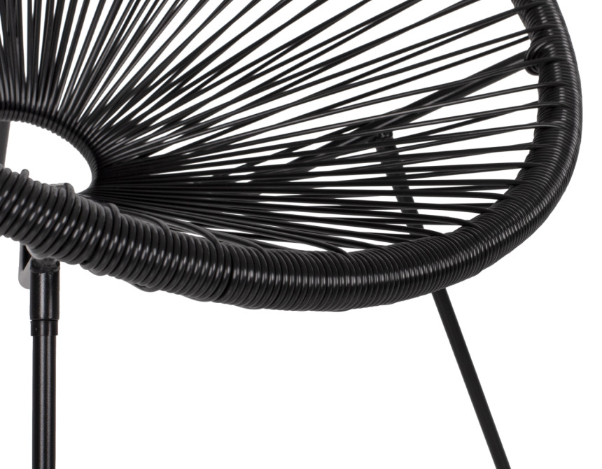 ΣΕΤ ΕΞΩΤΕΡΙΚΟΥ ΧΩΡΟΥ 3ΤΜΧ ACAPULCO HM21101 TWISTED WICKER-ΜΕΤΑΛΛΟ ΣΕ ΜΑΥΡΟ