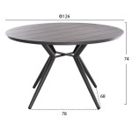 ΣΕΤ ΤΡΑΠΕΖΑΡΙΑΣ ΕΞΩΤ. ΧΩΡΟΥ 5ΤΜΧ BERG HM21134 ΣΚΟΥΡΟ ΓΚΡΙ ΑΛΟΥΜΙΝΙΟ--P.E.RATTAN