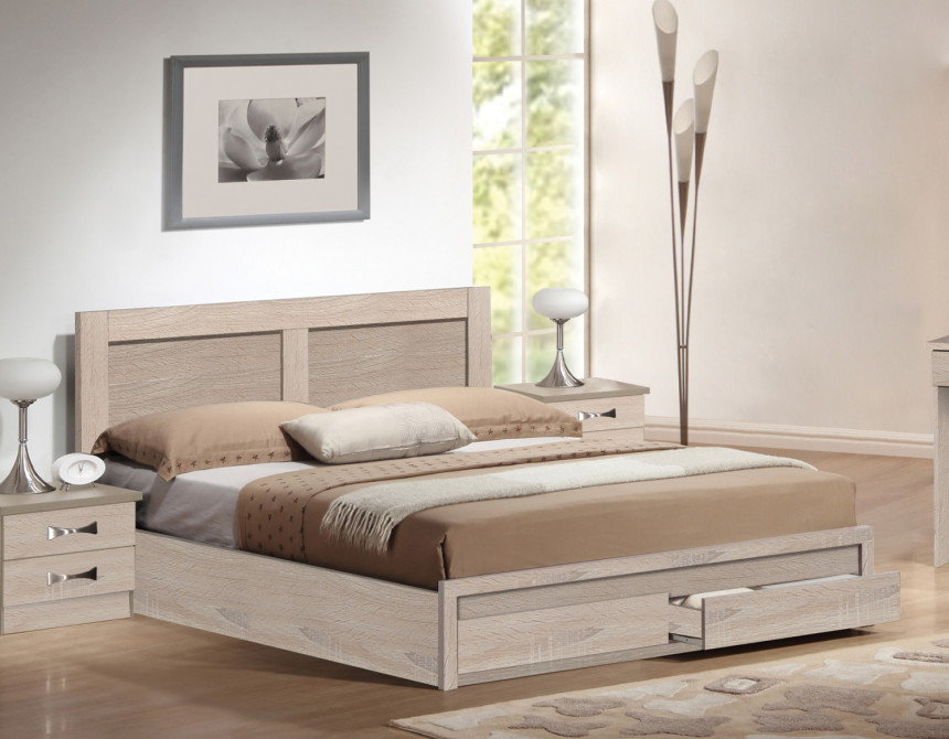 ΚΡΕΒΑΤΙ ΔΙΠΛΟ ΜΕ ΣΥΡΤΑΡΙΑ & ΣΤΡΩΜΑ CAPRI HM21169 ΜΕΛΑΜΙΝΗ SONAMA--ΓΙΑ 150x200εκ