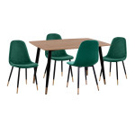 ΣΕΤ ΤΡΑΠΕΖΑΡΙΑΣ 5ΤΜΧ ALIZA HM11196.03 MDF TOP-ΒΕΛΟΥΔΟ ΚΥΠΑΡΙΣΣΙ & ΜΕΤΑΛΛΟ ΜΑΥΡΟ