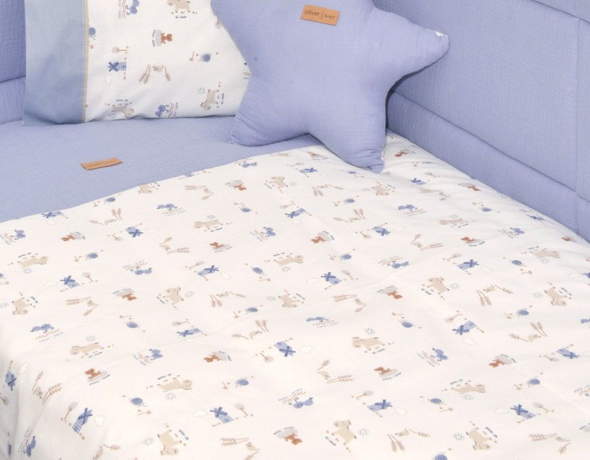Παπλωματοθήκη με Φερμουάρ 100x140 Design 414 Oliver Baby