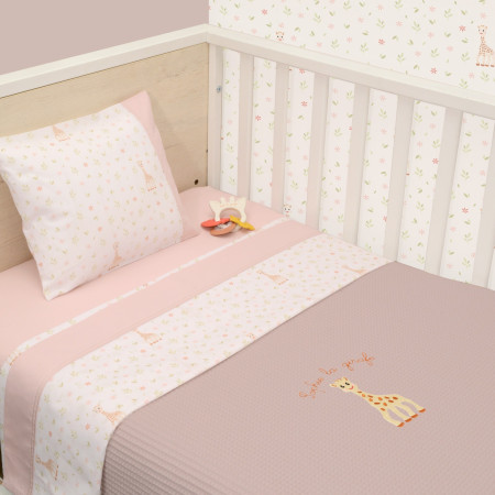 Κουβέρτα Πικέ Κούνιας 100x140 Design 502 Sophie La Girafe