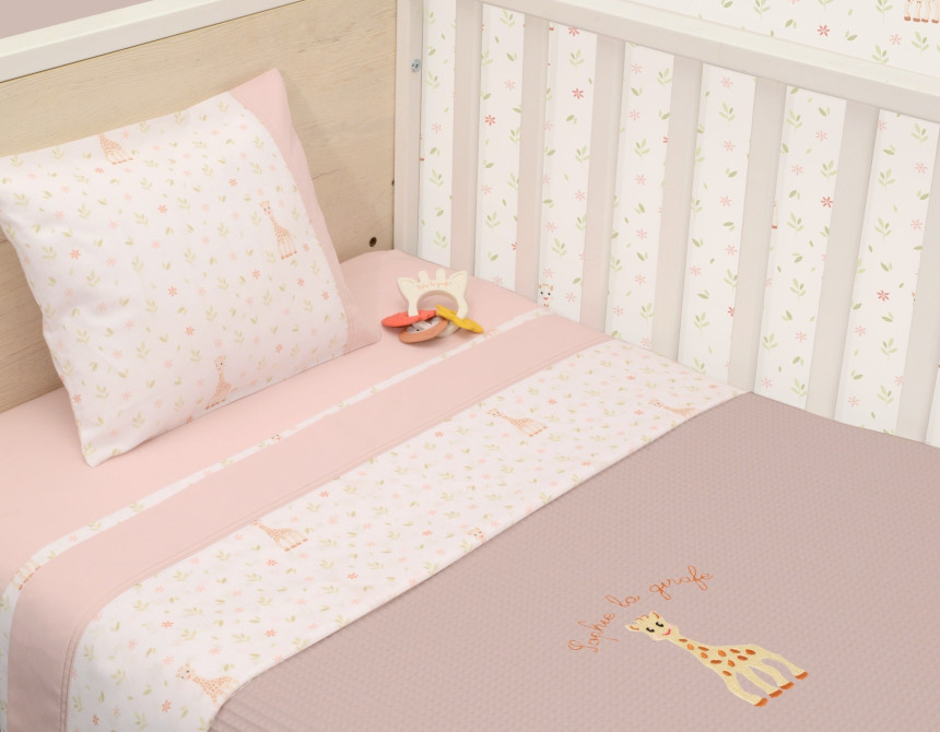 Κουβέρτα Πικέ Κούνιας 100x140 Design 502 Sophie La Girafe
