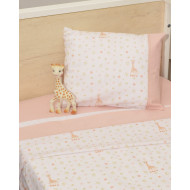 Σεντόνια κούνιας με ΛΑΣΤΙΧΟ 3 τεμαχίων Sophie La Girafe σχέδιο 502
