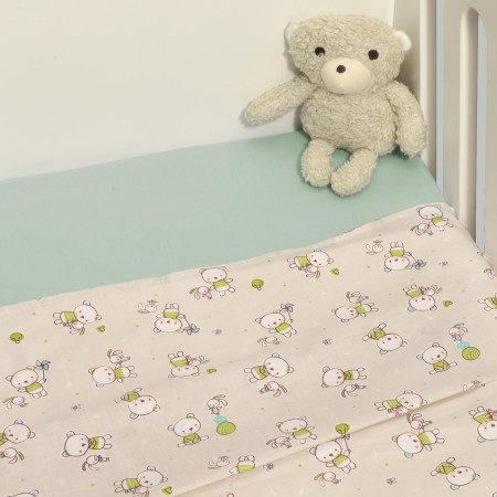 Oliver Baby Σχέδιο 213 Σεντόνια Λίκνου Εμπριμέ 100% βαμβάκι - 2 τεμ 80x100 - Ελληνικής ραφής