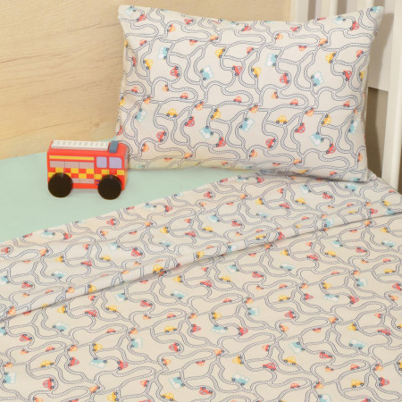 Oliver Baby Σχέδιο 214 Σεντόνια Λίκνου Εμπριμέ 100% βαμβάκι - 3 τεμ 110x160 - Ελληνικής ραφής