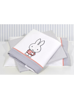 Σεντόνια Κούνιας 3 τεμ. Μουσελίνα Γκρι Design 65 Miffy