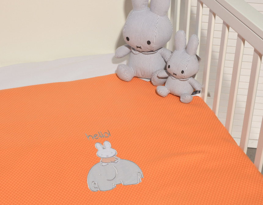 Miffy Des.13 Πικέ κούνιας Πορτοκαλί 100x140
