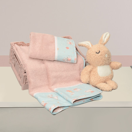 Oliver Baby Σετ Πετσέτες Εμπριμέ - 2 τεμ Σχ΄΄εδιο 212 100% βαμβάκι 450 ΓΡΜ/ΤΜ - 30Χ50 70Χ120 - Ελληνικής ραφής