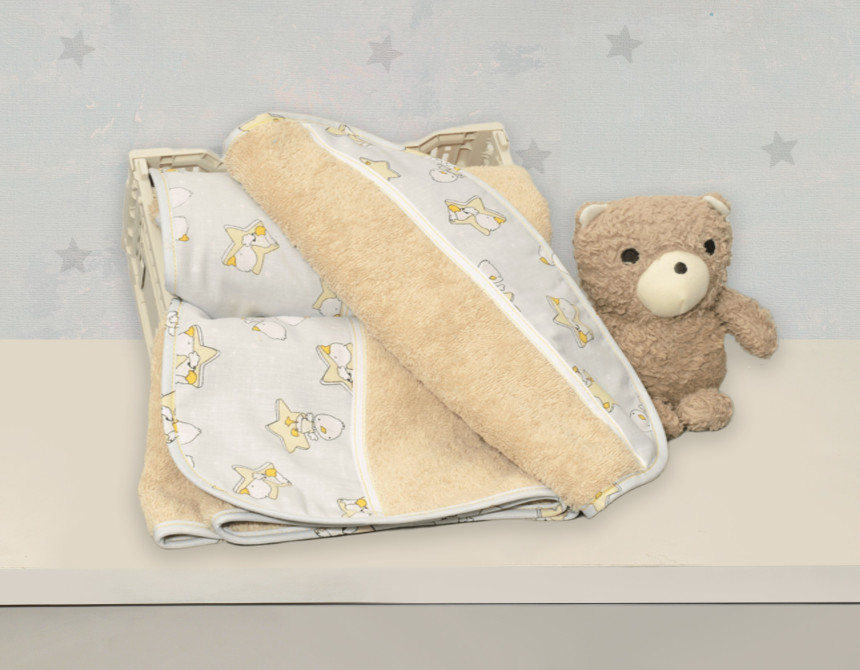Oliver Baby Σετ Πετσέτες Εμπριμέ - 2 τεμ Σχ΄΄εδιο 210 100% βαμβάκι 450 ΓΡΜ/ΤΜ - 30Χ50 70Χ120 - Ελληνικής ραφής