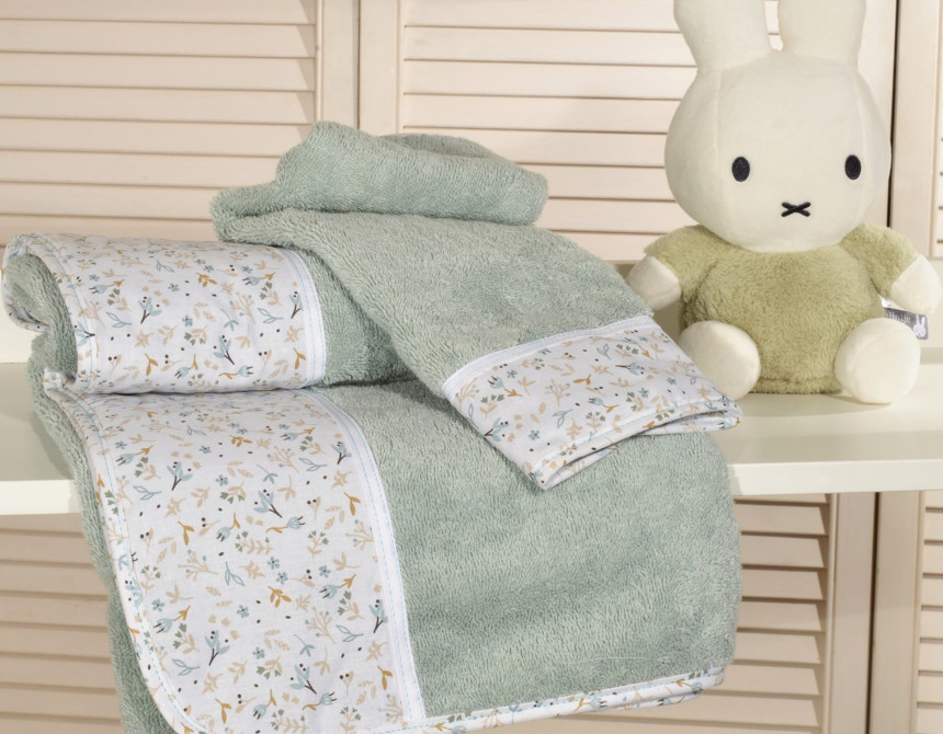 Oliver Baby σετ πετσέτες μέντα 2 τεμ σχέδιο 403-1 100% βαμβάκι 450 ΓΡΜ/ΤΜ - 30Χ50 70Χ120