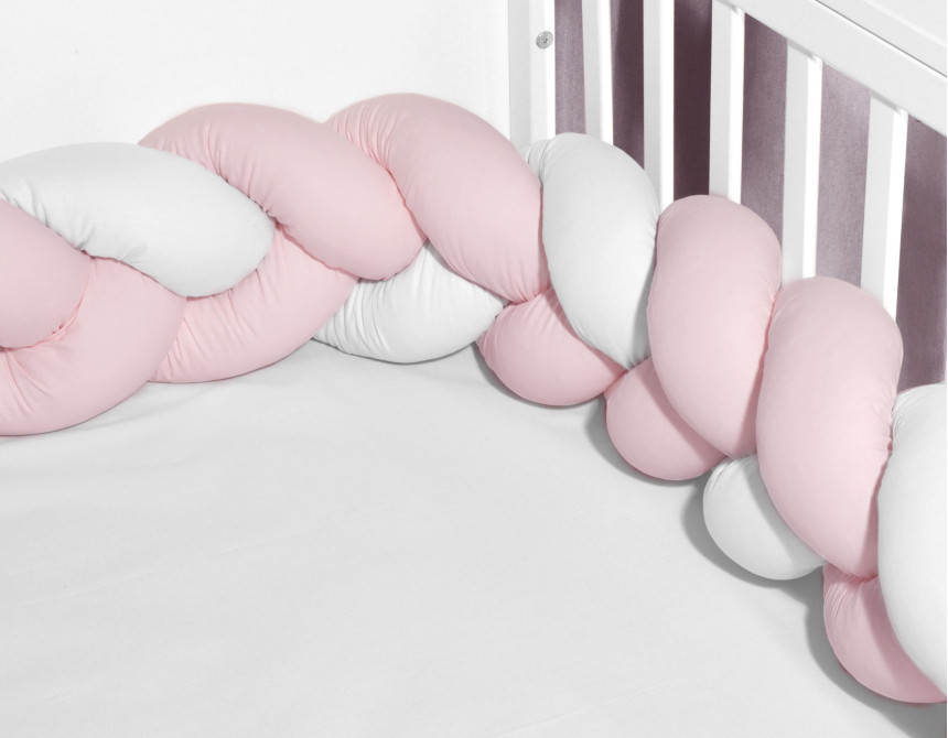 Oliver Baby Des.3120 πλεξούδα Λευκή-Ροζ τριπλή Βαμβακερή 20x200