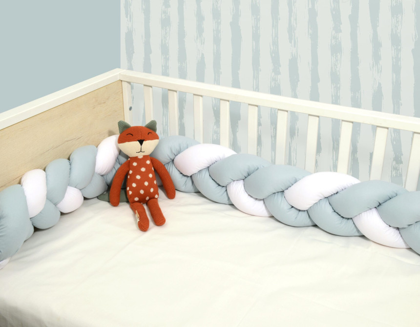 Oliver Baby Des.3130 πλεξούδα Λευκή-Μέντα τριπλή Βαμβακερή 20x200