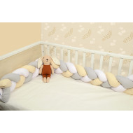 Oliver Baby Des.3145 πλεξούδα Εκρού - Λευκό - Γκρι τριπλή Βαμβακερή 20x200
