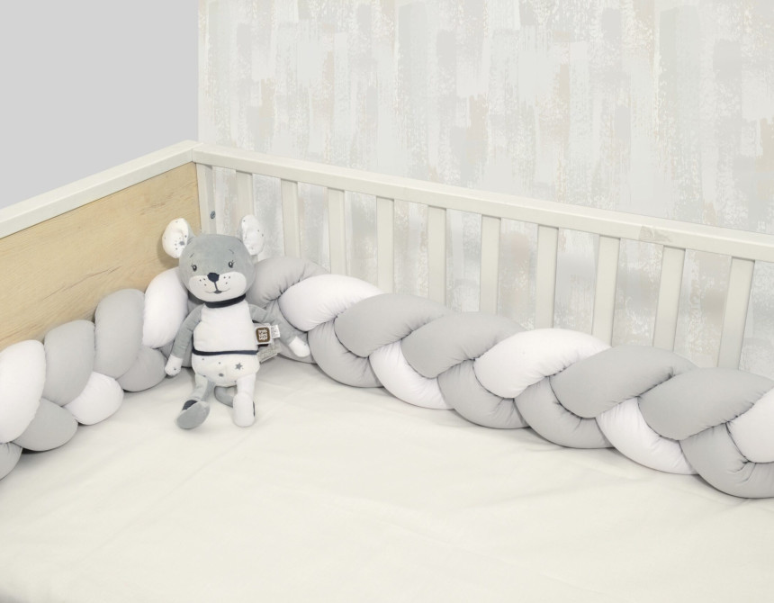 Oliver Baby Des.3150 πλεξούδα Λευκή-Γκρι τριπλή Βαμβακερή 20x200