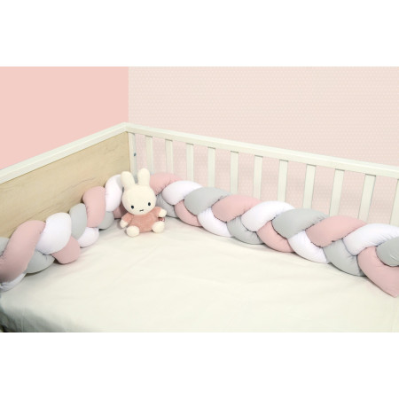 Oliver Baby Des.3165 πλεξούδα Σάπιο Μήλο - Λευκό - Γκρι τριπλή Βαμβακερή 20x200