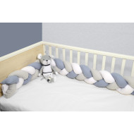 Oliver Baby Des.3175 πλεξούδα Ραφ - Λευκό - Γκρι τριπλή Βαμβακερή 20x200