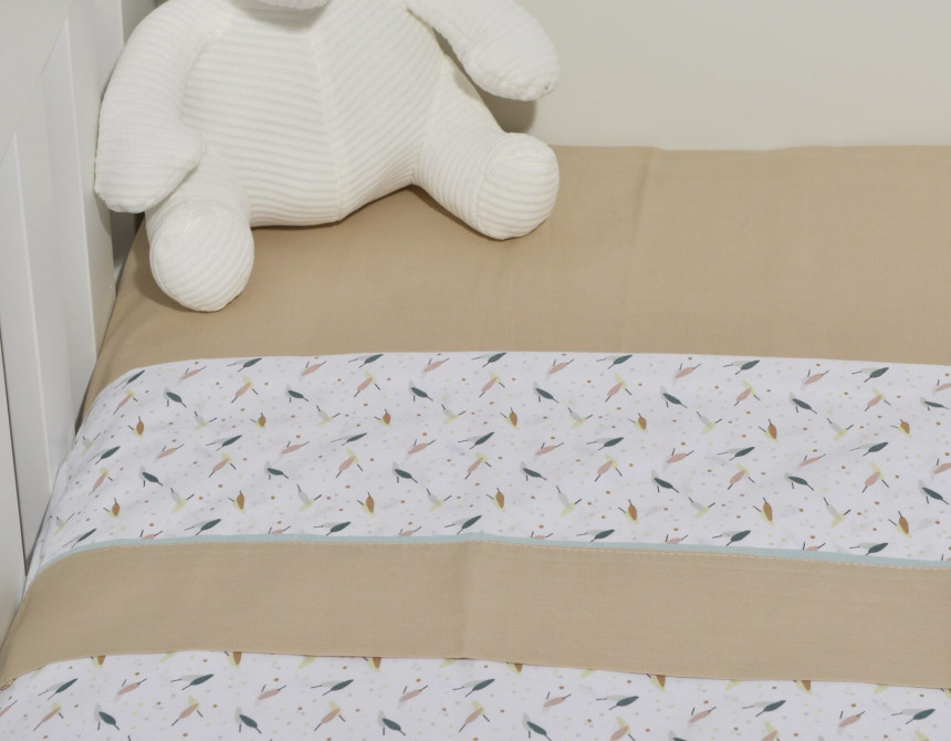 Oliver Baby Des.404 Σεντόνια Λίκνου Σετ 2τ -75x110-100% Βαμβάκι Μπεζ