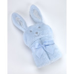 Κουβέρτα ΜORA POMPON RABBIT ΓΑΛΑΖΙΟ 75Χ95 cm