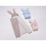 Κουβέρτα ΜORA POMPON RABBIT ΓΑΛΑΖΙΟ 75Χ95 cm
