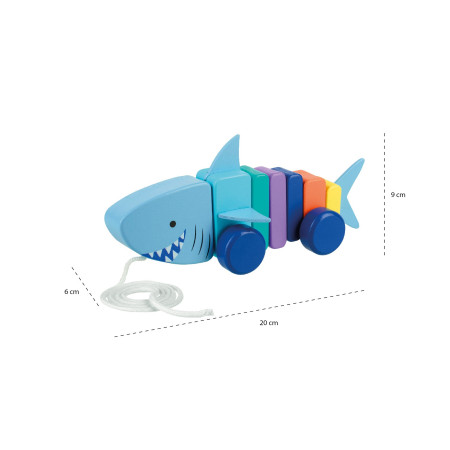 Καρχαρίας συρόμενο ξύλινο παιχνίδι Orange Tree Toys