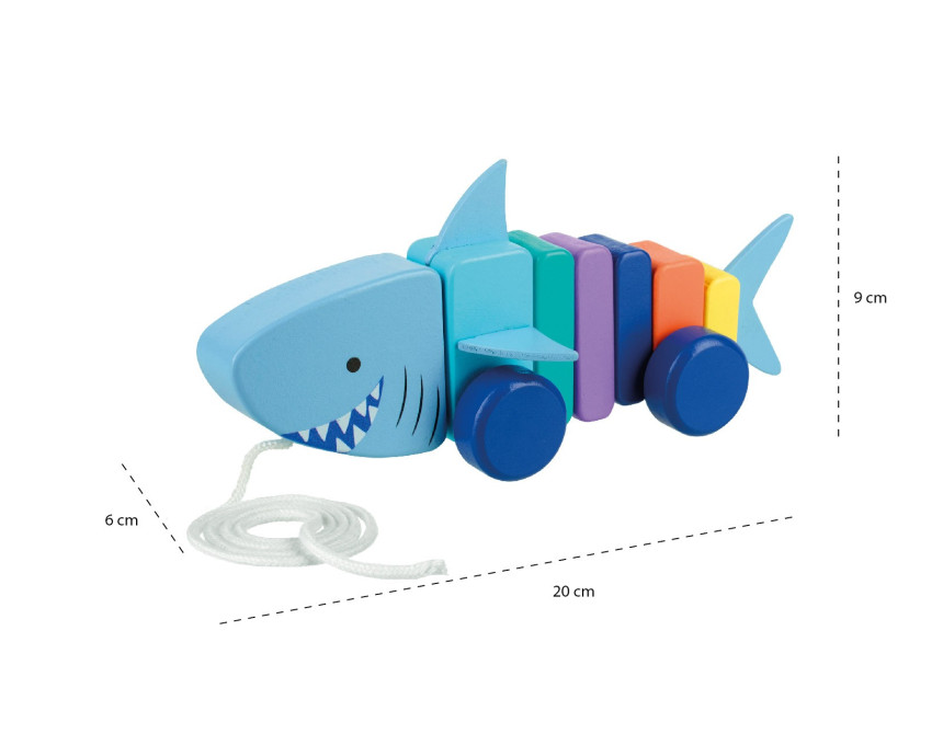 Καρχαρίας συρόμενο ξύλινο παιχνίδι Orange Tree Toys