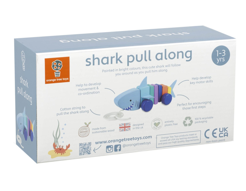 Καρχαρίας συρόμενο ξύλινο παιχνίδι Orange Tree Toys