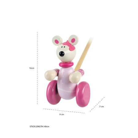 Παιχνίδι ώθησης Pink Mouse Orange Tree Toys