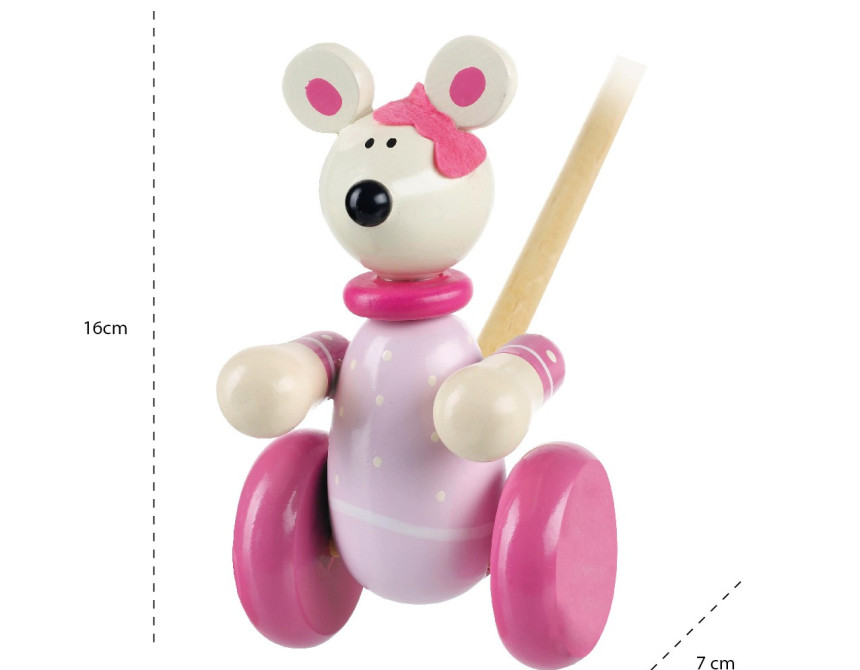 Παιχνίδι ώθησης Pink Mouse Orange Tree Toys